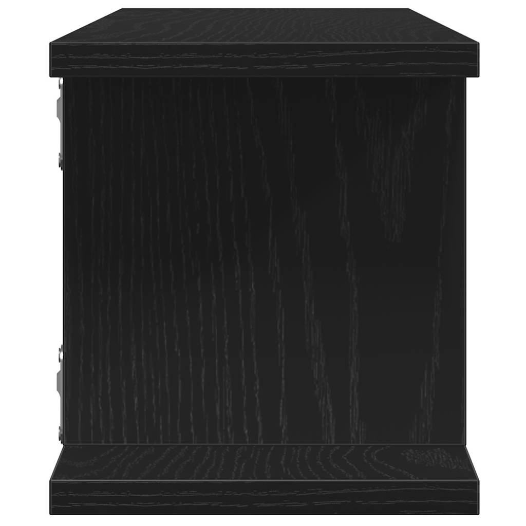 vidaXL Wall Shelves 2 pcs Black Oak 75x18x20 cm Engineered Wood
