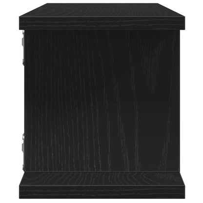 vidaXL Wall Shelves 2 pcs Black Oak 75x18x20 cm Engineered Wood