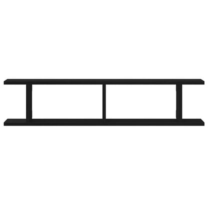 vidaXL Wall Shelves 2 pcs Black Oak 90x18x20 cm Engineered Wood
