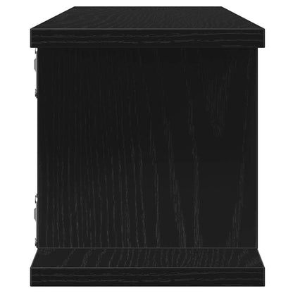 vidaXL Wall Shelves 2 pcs Black Oak 90x18x20 cm Engineered Wood