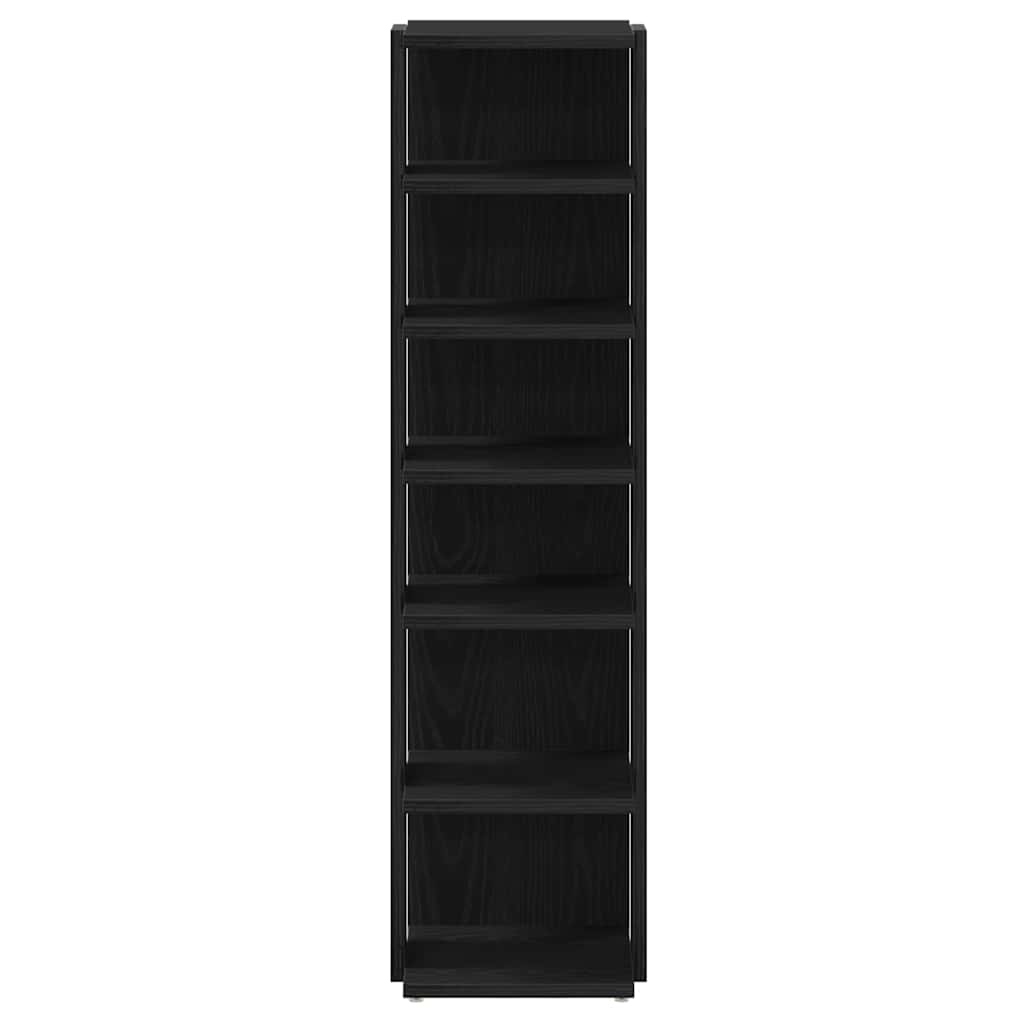 vidaXL Shoe Cabinet Black Oak 25x27x102 cm Engineered Wood