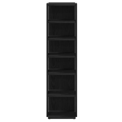 vidaXL Shoe Cabinet Black Oak 25x27x102 cm Engineered Wood