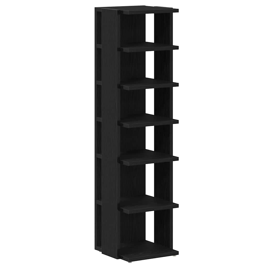 vidaXL Shoe Cabinets 2 pcs Black Oak 25x27x102 cm Engineered Wood