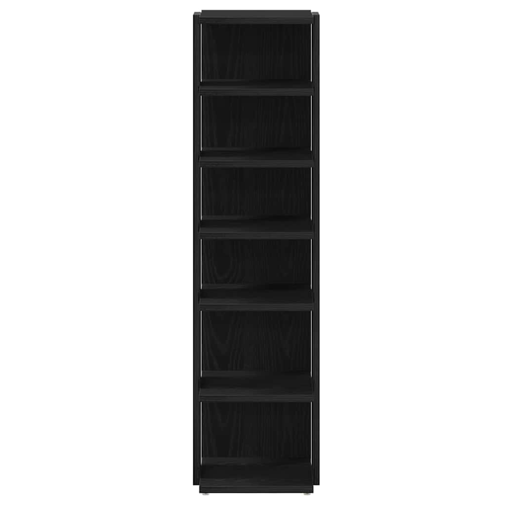 vidaXL Shoe Cabinets 2 pcs Black Oak 25x27x102 cm Engineered Wood