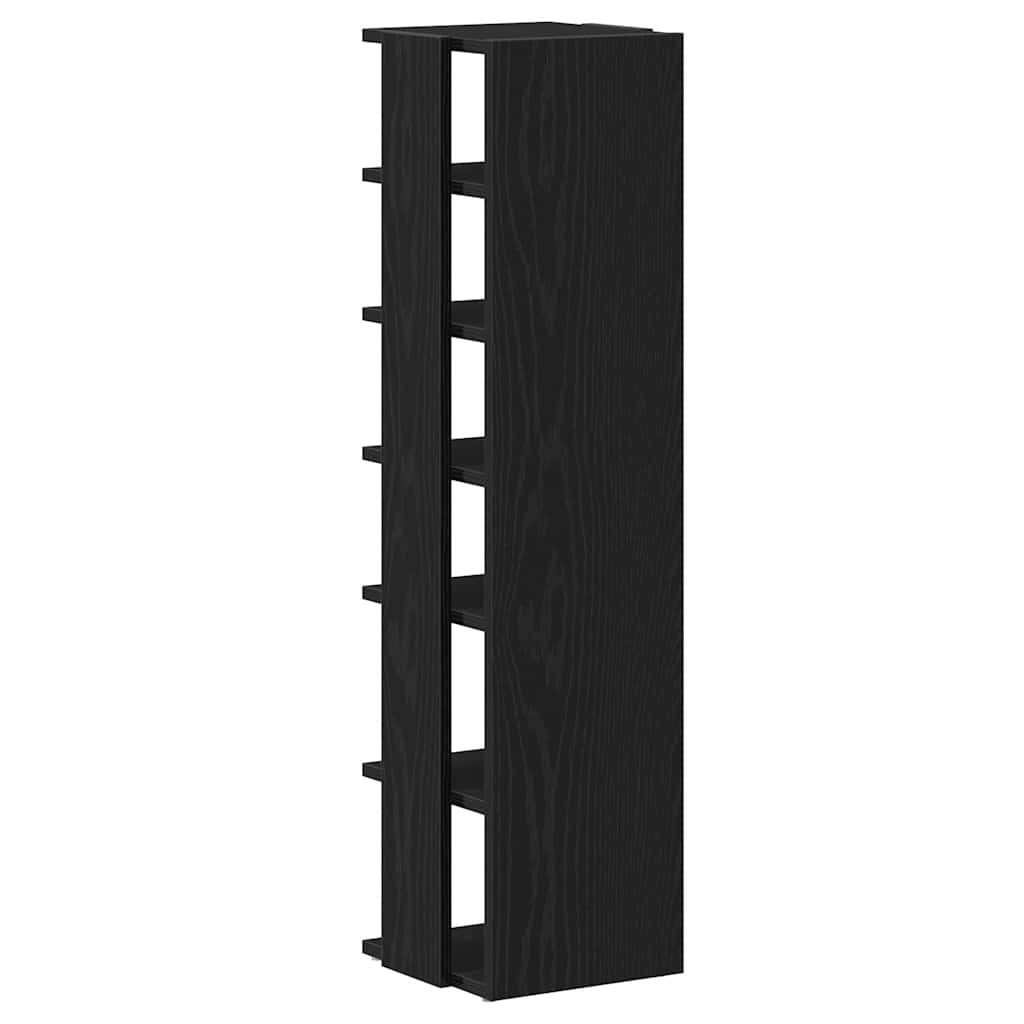vidaXL Shoe Cabinets 2 pcs Black Oak 25x27x102 cm Engineered Wood