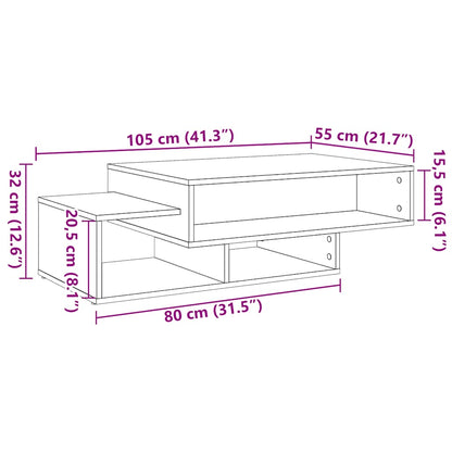 vidaXL Coffee Table Black Oak 105x55x32 cm Engineered Wood