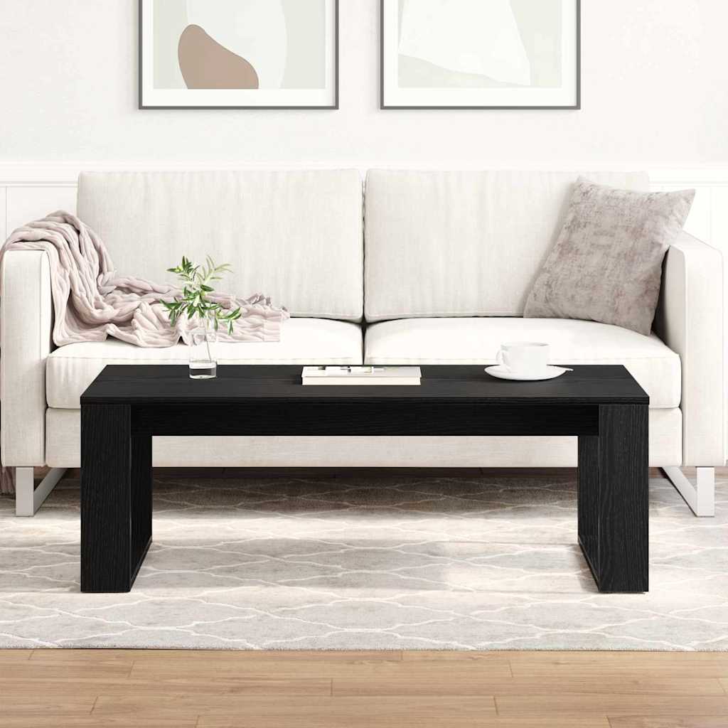 vidaXL Coffee Table Black Oak 102 x 50 x 35 cm Engineered Wood