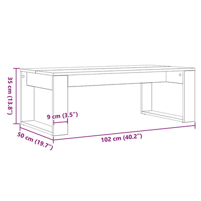 vidaXL Coffee Table Black Oak 102 x 50 x 35 cm Engineered Wood