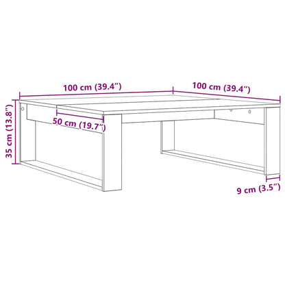 vidaXL Coffee Table Black Oak 100 x 100 x 35 cm Engineered Wood