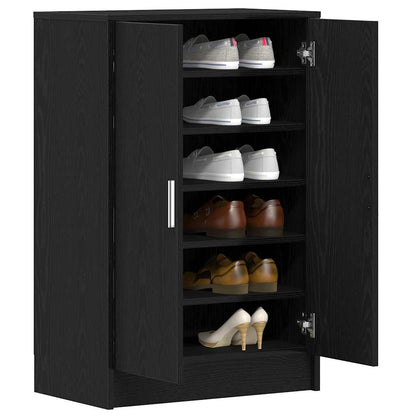 vidaXL Shoe Cabinet 60 x 35 x 92 cm Engineered Wood Black Oak