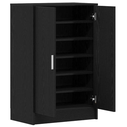 vidaXL Shoe Cabinet 60 x 35 x 92 cm Engineered Wood Black Oak