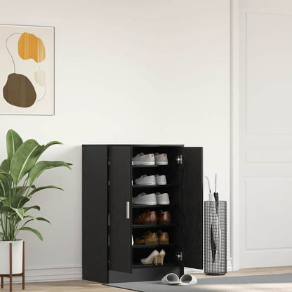 vidaXL Shoe Cabinet 60 x 35 x 92 cm Engineered Wood Black Oak
