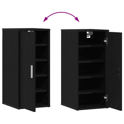 vidaXL Shoe Cabinet Black Oak 32x35x70 cm Engineered Wood