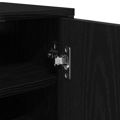 vidaXL Shoe Cabinet Black Oak 32x35x70 cm Engineered Wood