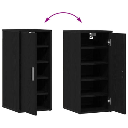 vidaXL Shoe Cabinets 2 pcs Black Oak 32x35x70 cm Engineered Wood
