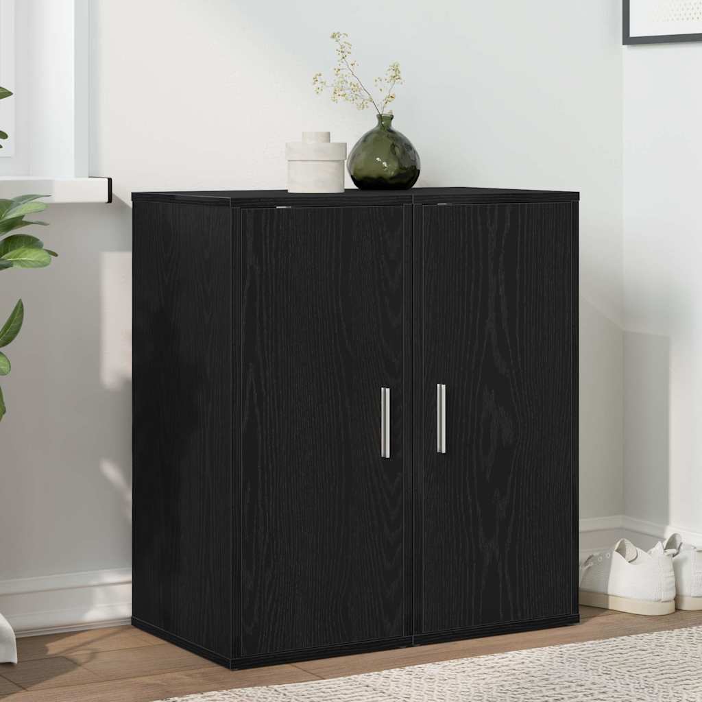 vidaXL Shoe Cabinets 2 pcs Black Oak 32x35x70 cm Engineered Wood