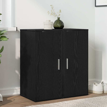 vidaXL Shoe Cabinets 2 pcs Black Oak 32x35x70 cm Engineered Wood