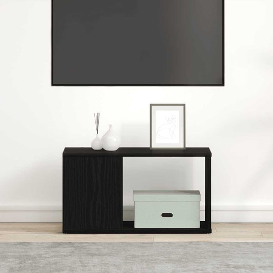 vidaXL TV Cabinet Black Oak 60x24x32 cm Engineered Wood