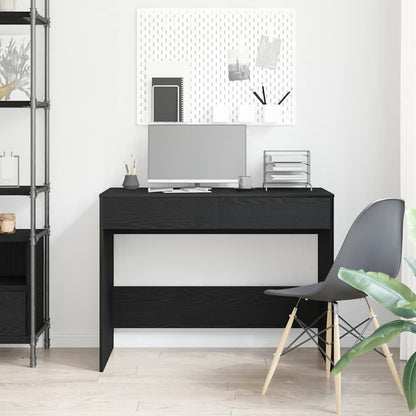 vidaXL Desk Black Oak 101x50x76.5 cm Engineered Wood