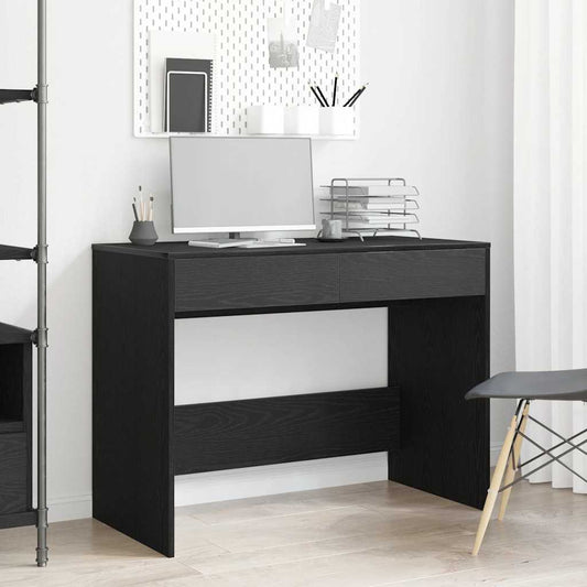 vidaXL Desk Black Oak 101x50x76.5 cm Engineered Wood