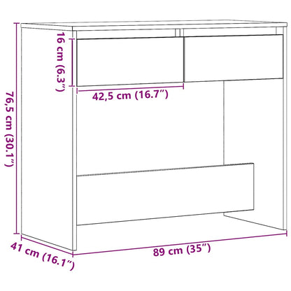 vidaXL Console Table Black Oak 89x41x76,5 cm Engineered Wood