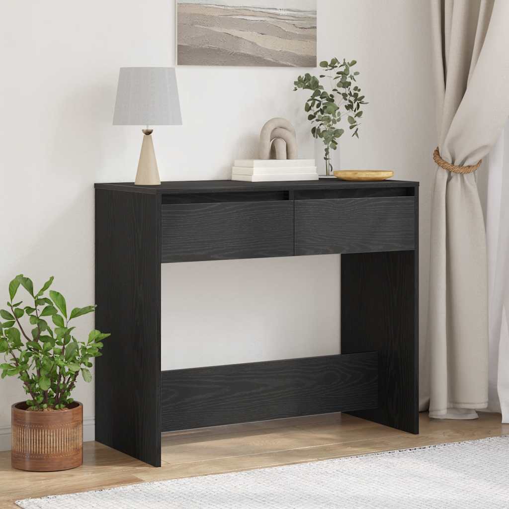 vidaXL Console Table Black Oak 89x41x76,5 cm Engineered Wood