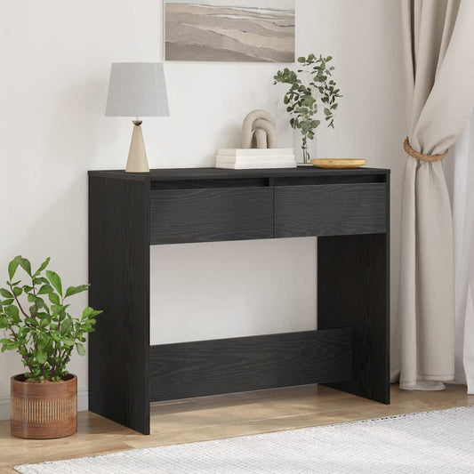 vidaXL Console Table Black Oak 89x41x76,5 cm Engineered Wood