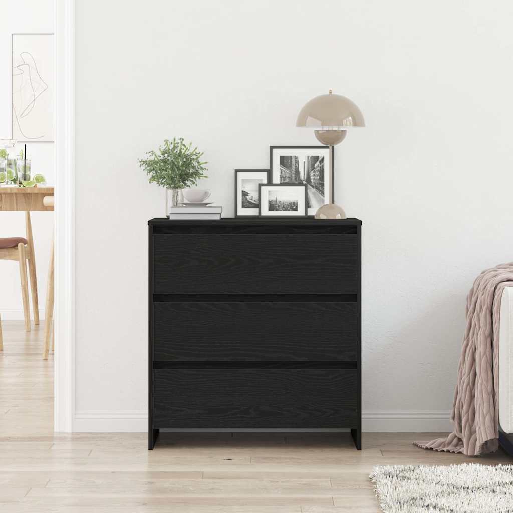 vidaXL Sideboard Black Oak 70x41x75 cm Engineered Wood