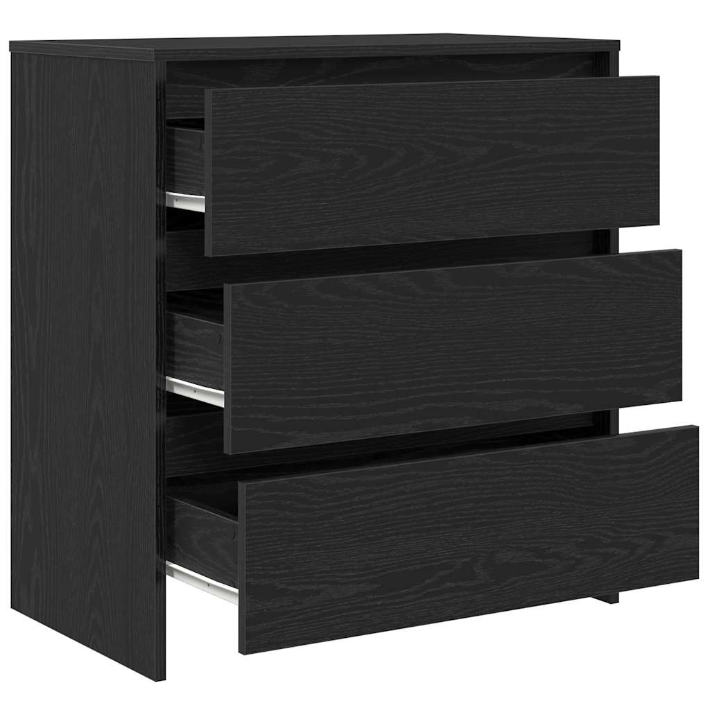 vidaXL Sideboard Black Oak 70x41x75 cm Engineered Wood
