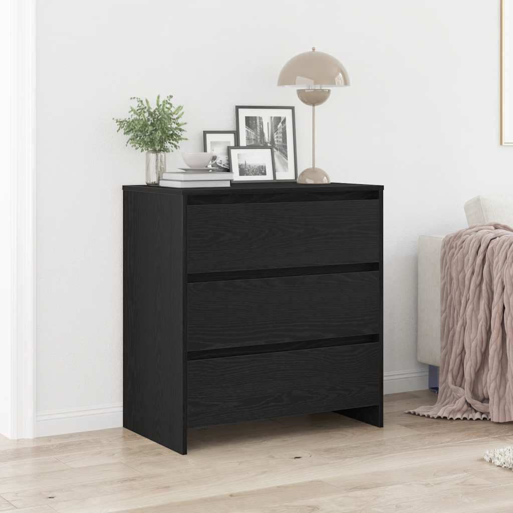 vidaXL Sideboard Black Oak 70x41x75 cm Engineered Wood