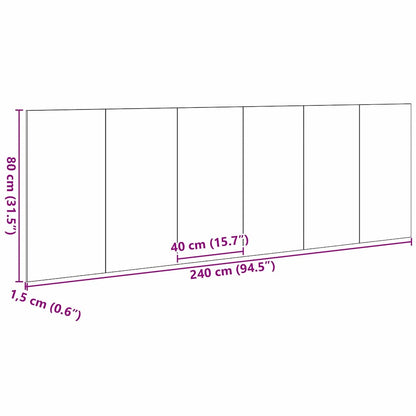 vidaXL Bed Headboard Black Oak 240 x 1.5 x 80.5 cm Engineered Wood