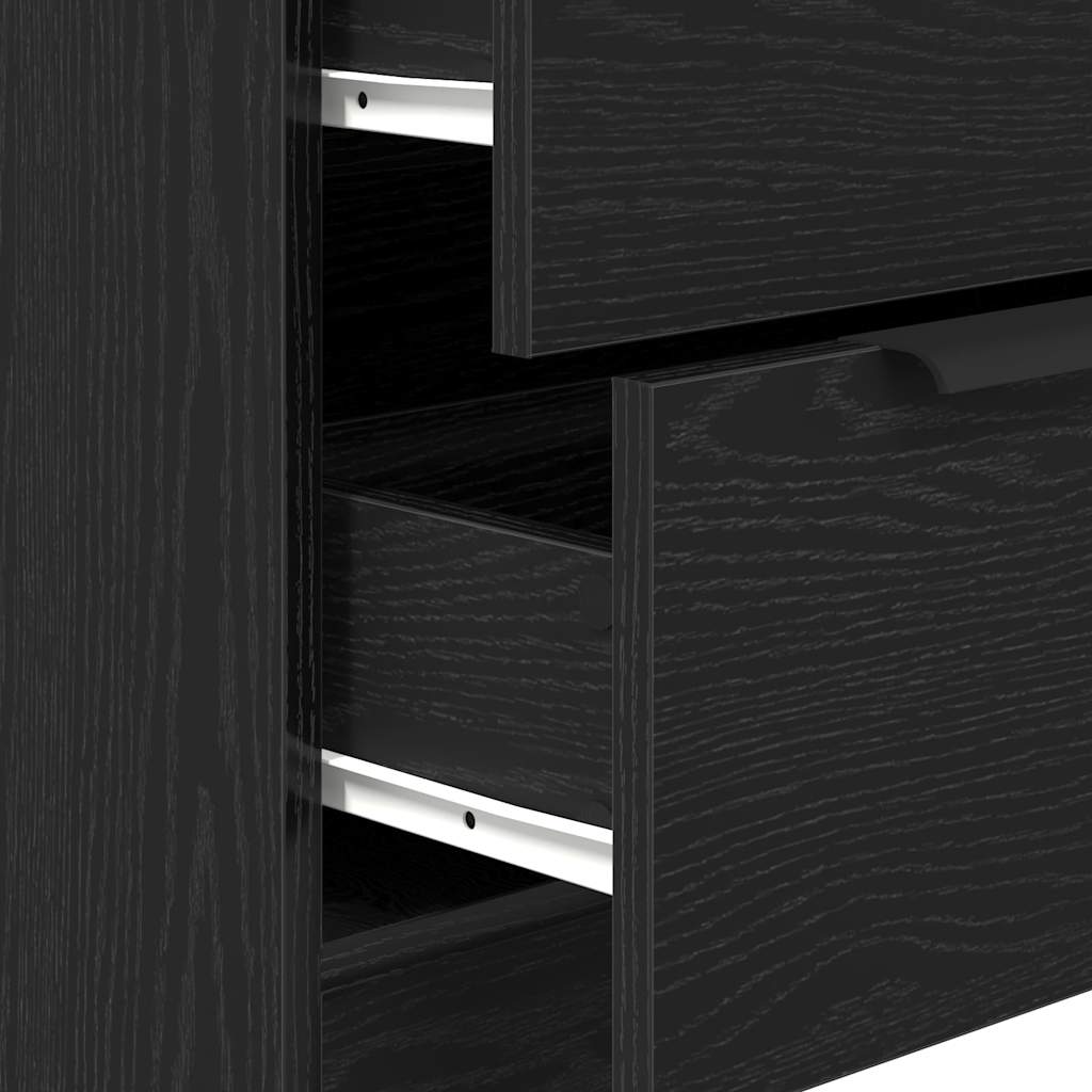 vidaXL Sideboard with Drawer Black Oak 60 x 30 x 70 cm Engineered Wood
