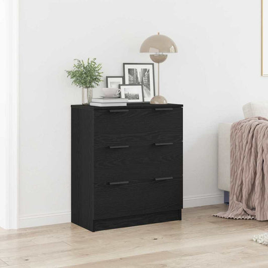 vidaXL Sideboard Black Oak 60 x 30 x 70 cm Engineered Wood