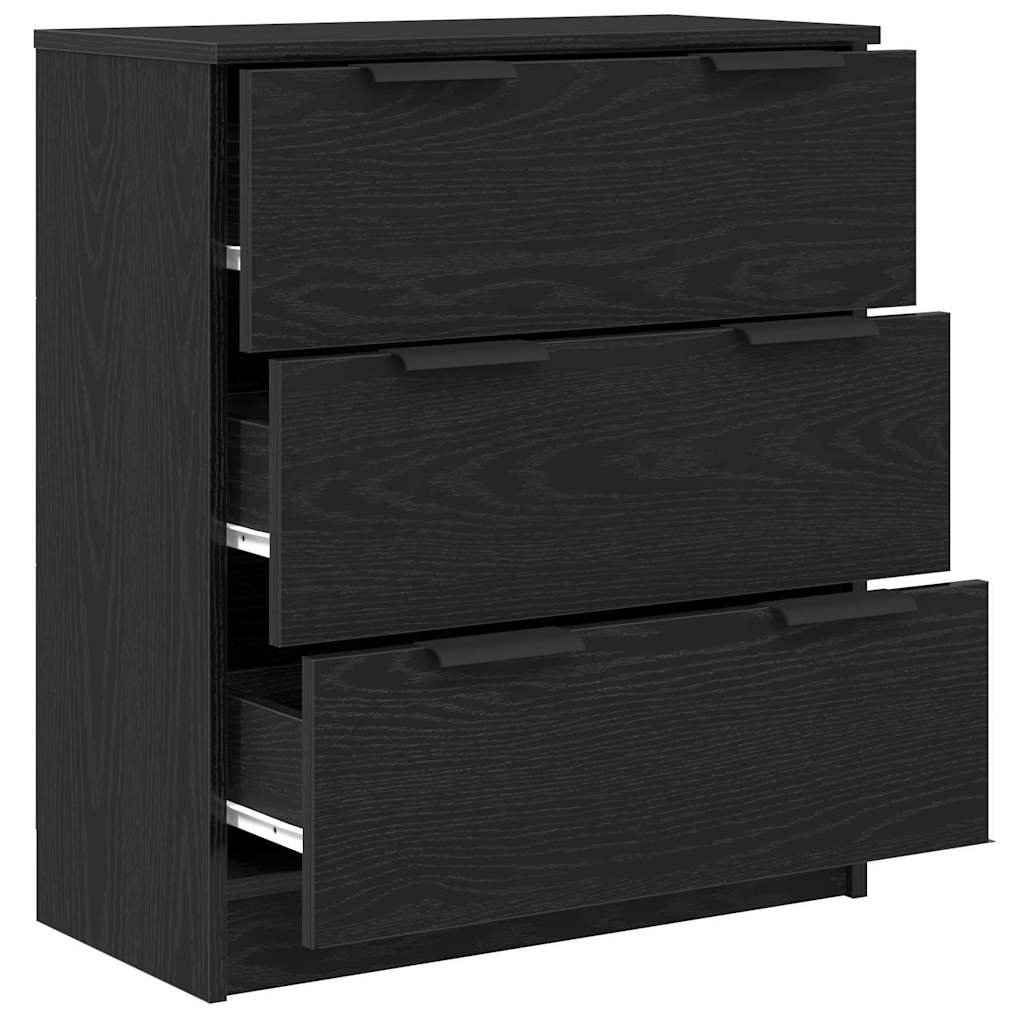 vidaXL Sideboard with Drawer Black Oak 60 x 30 x 70 cm Engineered Wood