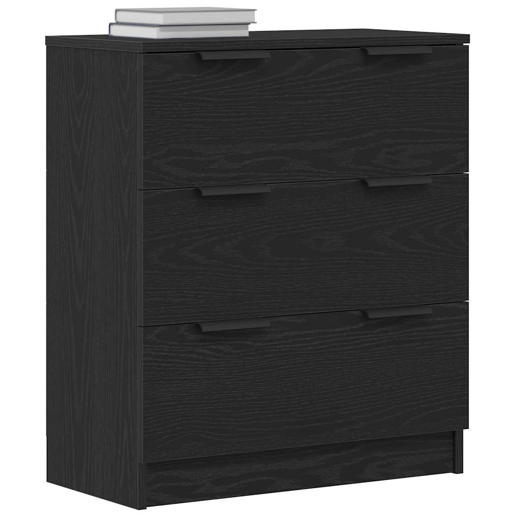 vidaXL Sideboard with Drawer Black Oak 60 x 30 x 70 cm Engineered Wood