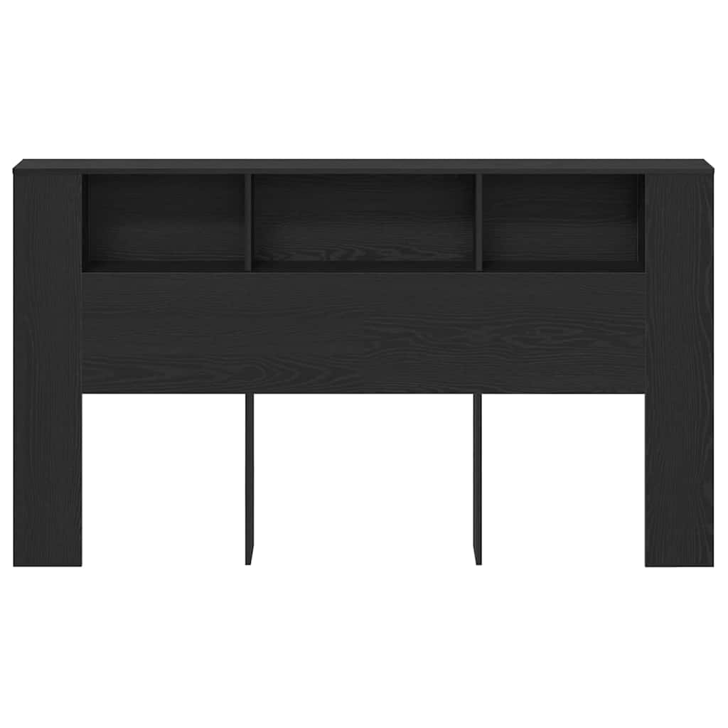 vidaXL Headboard Cabinet with Shelf Black Oak 180 x 18.5 x 102.5 cm