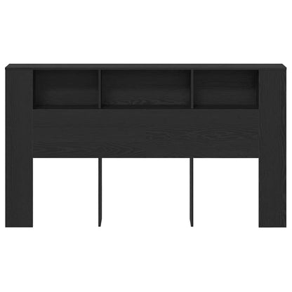 vidaXL Headboard Cabinet with Shelf Black Oak 180 x 18.5 x 102.5 cm