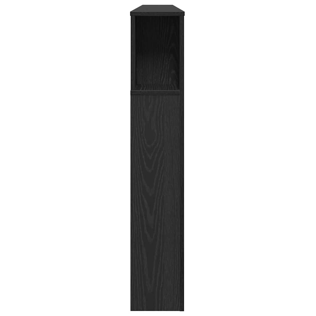 vidaXL Headboard Cabinet with Shelf Black Oak 180 x 18.5 x 102.5 cm
