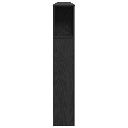 vidaXL Headboard Cabinet with Shelf Black Oak 180 x 18.5 x 102.5 cm