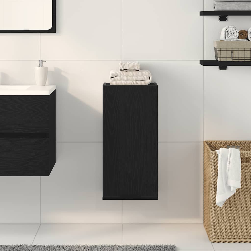 vidaXL Wall-mounted Cabinet Black Oak 32x20x67 cm Engineered Wood