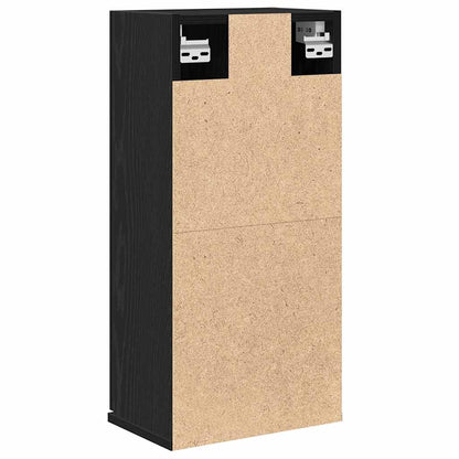 vidaXL Wall-mounted Cabinet Black Oak 32x20x67 cm Engineered Wood