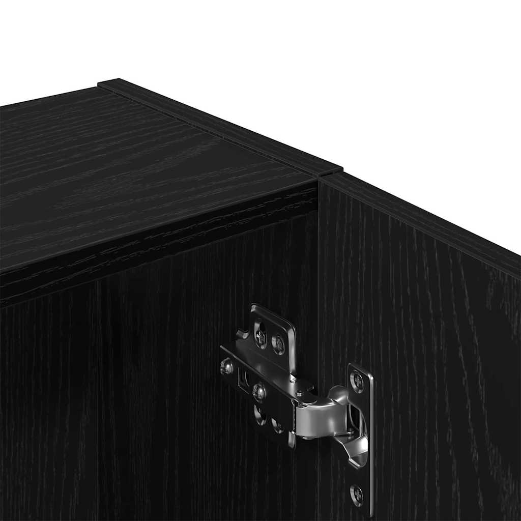 vidaXL Mirror Cabinet Black Oak 64 x 20 x 67 cm Engineered Wood