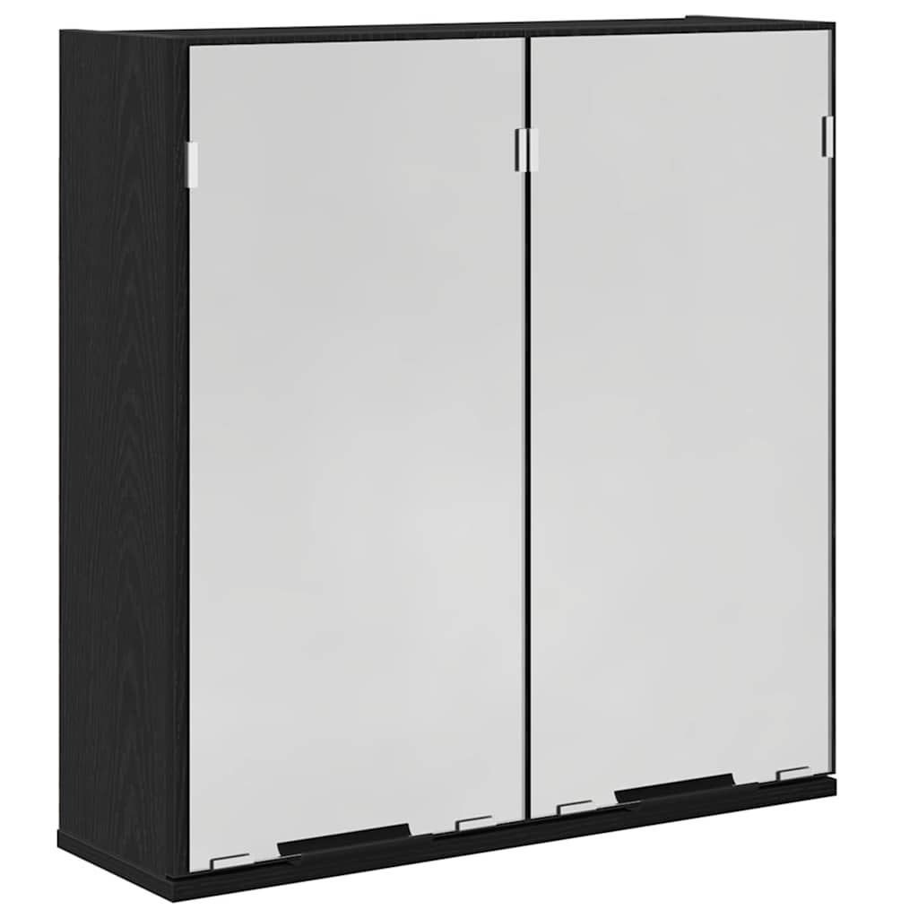 vidaXL Mirror Cabinet Black Oak 64 x 20 x 67 cm Engineered Wood