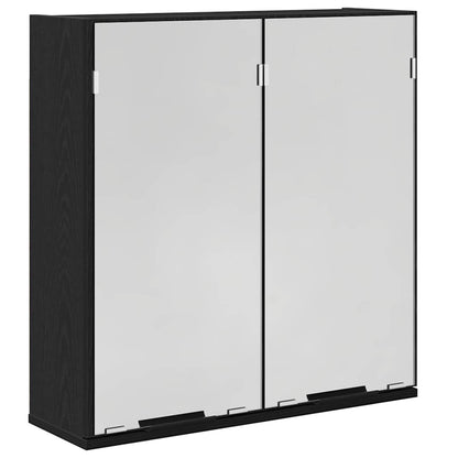 vidaXL Mirror Cabinet Black Oak 64 x 20 x 67 cm Engineered Wood
