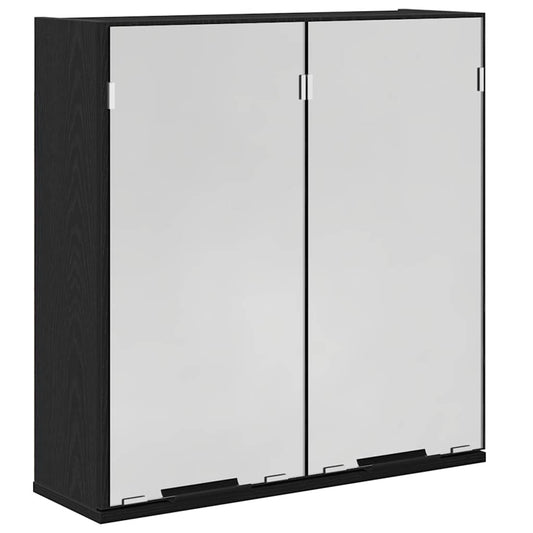 vidaXL Mirror Cabinet Black Oak 64 x 20 x 67 cm Engineered Wood