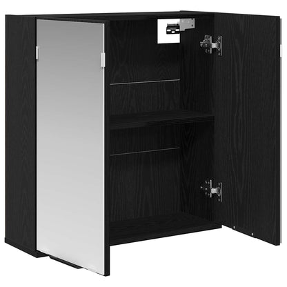 vidaXL Mirror Cabinet Black Oak 64 x 20 x 67 cm Engineered Wood