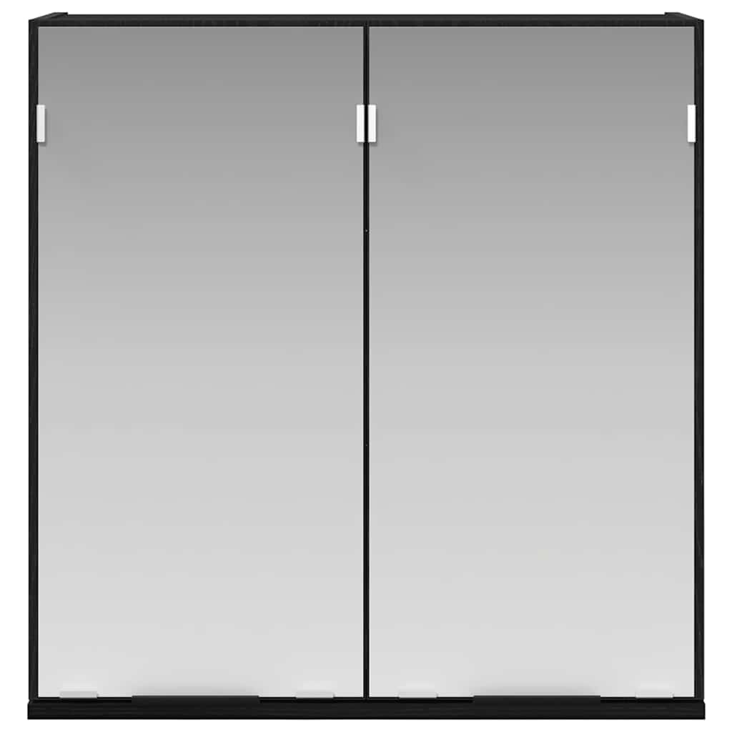 vidaXL Mirror Cabinet Black Oak 64 x 20 x 67 cm Engineered Wood