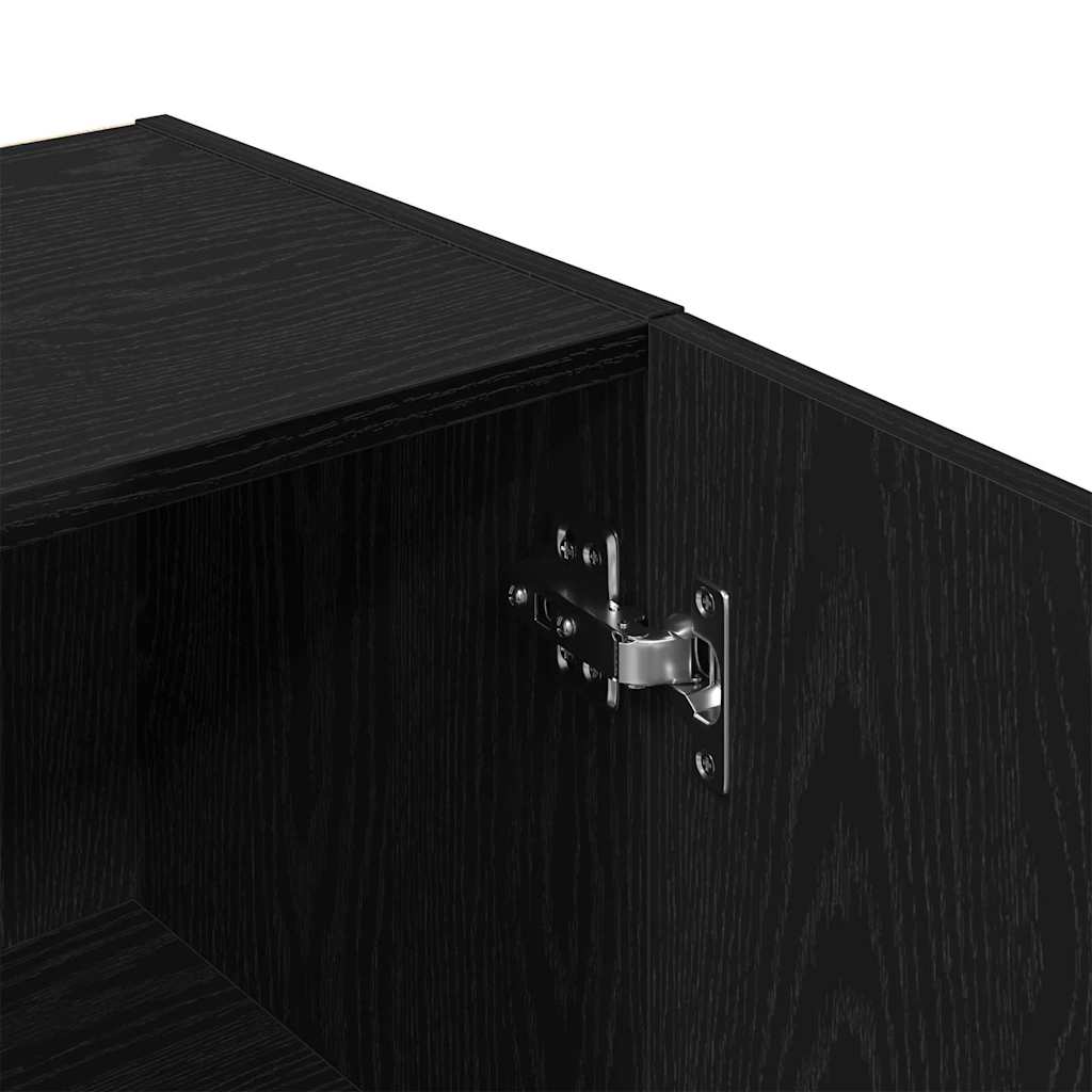 vidaXL Bathroom Cabinet Black oak 32 x 34 x 188.5 cm Engineered Wood