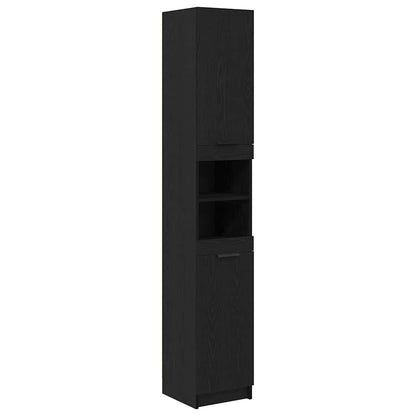 vidaXL Bathroom Cabinet Black oak 32 x 34 x 188.5 cm Engineered Wood