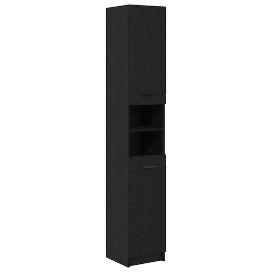 vidaXL Bathroom Cabinet Black oak 32 x 34 x 188.5 cm Engineered Wood